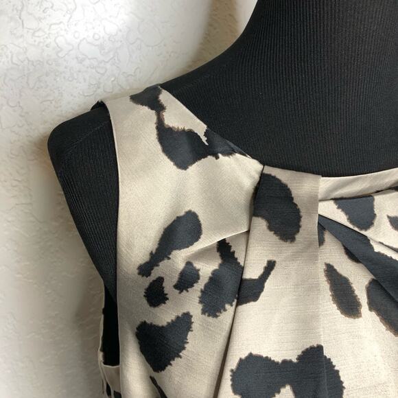 Ann Taylor cream black animal print sleeveless sheath dress size 10 - Picture 5 of 15